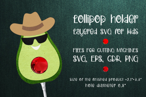 Avocado Lollipop Holder Template SVG Guide