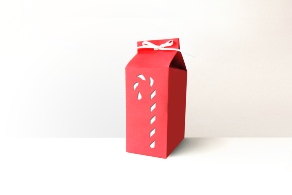 Christmas Candy Cane Milk Carton Box SVG Ideas