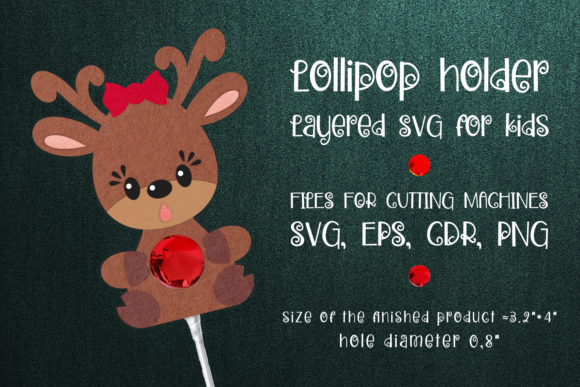 Christmas Deer Lollipop Holder Templates