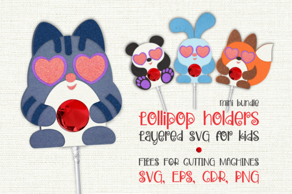 Cute Animals Lollipop Holders SVG Designs for Creative Projects