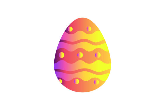 Easter Icon 3D Egg Cute Yellow Gradation