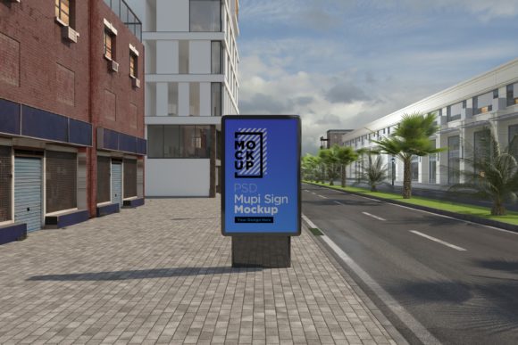 Elevating Your Signage Presentations with the Evening View Signage Mockup Template