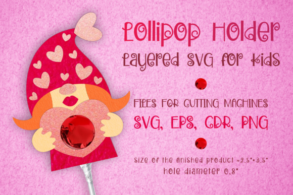 Gnome Girl Lollipop Holder Valentine Ideas