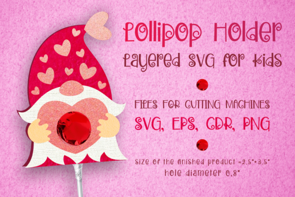 Gnome Lollipop Holder – Valentines: A Thoughtful Treat Display for Sweethearts