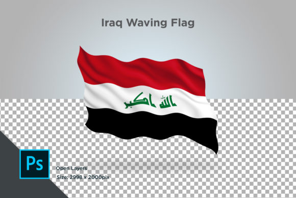 Iraq Waving Flag in Graphic Design
