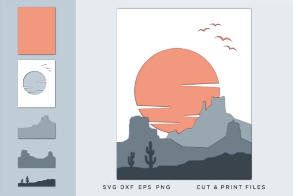 Layered Desert Mountain SVG Art & Design Guide