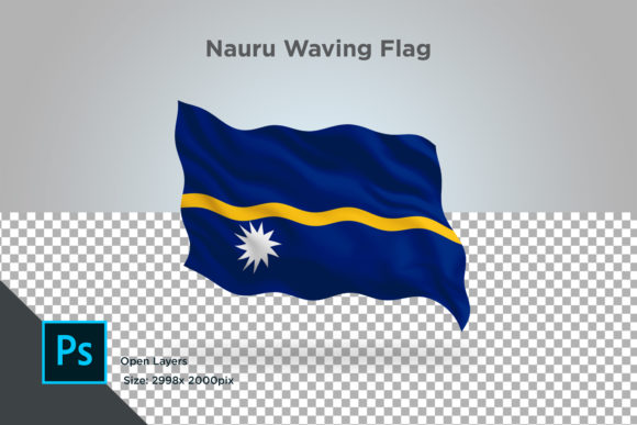 Nauru Waving Flag in Graphic Design